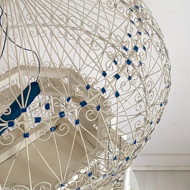 White Vintage Bird Cage, 1960s For Sale - Image 8 of 9