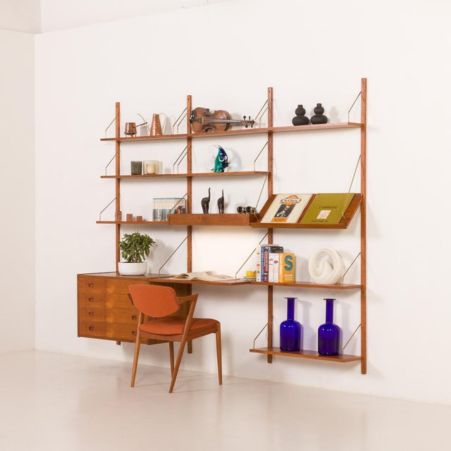 Poul Cadovius Danish Teak Wall Unit in the style of Cadovius, 1970s For Sale - Image 4 of 18