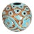 Mid-Century Modern Italian Sgraffito Turquoise Ceramic Tulipiere Vase by Saca For Sale