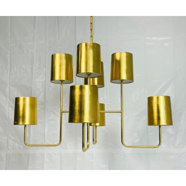 Visual Comfort Visual Comfort Barbara Barry “Go Lightly” 8-Light Gold Leaf Chandelier For Sale - Image 4 of 15