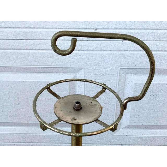 Metal Mid-Century Modern Black & Gold Ceramic Leaf Standing Ashtray For Sale - Image 7 of 12