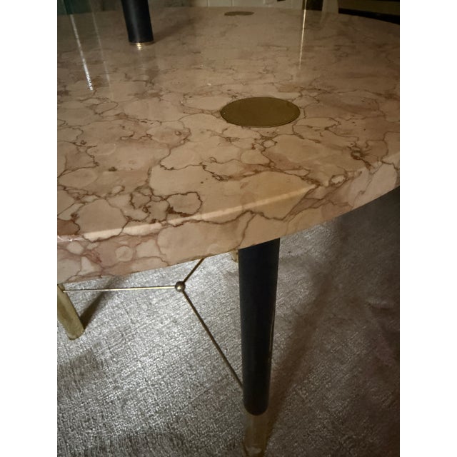 Vintage Brass and Marble Table Lamp in the Manner of Harvey Probber For Sale - Image 9 of 10