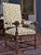 A magnificent pair of monumental solid oak armchairs, custom-made around 1880 for a hunting lodge in Belgium. These...