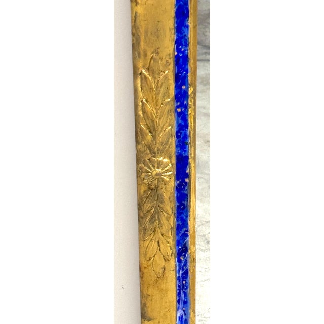 Neoclassical Swan Motif Mirror, Giltwood and Faux Lapis, Atrib. Carvers Guild For Sale - Image 10 of 12