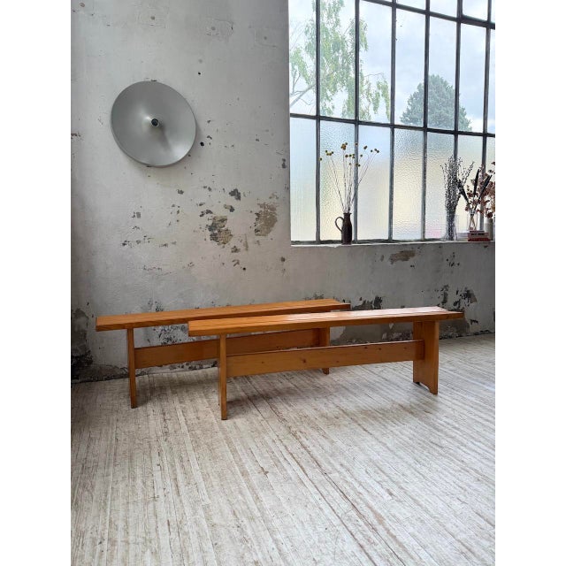 Pine Benches by Charlotte Perriand for Les Arcs, 1970s, Set of 2 For Sale - Image 13 of 18