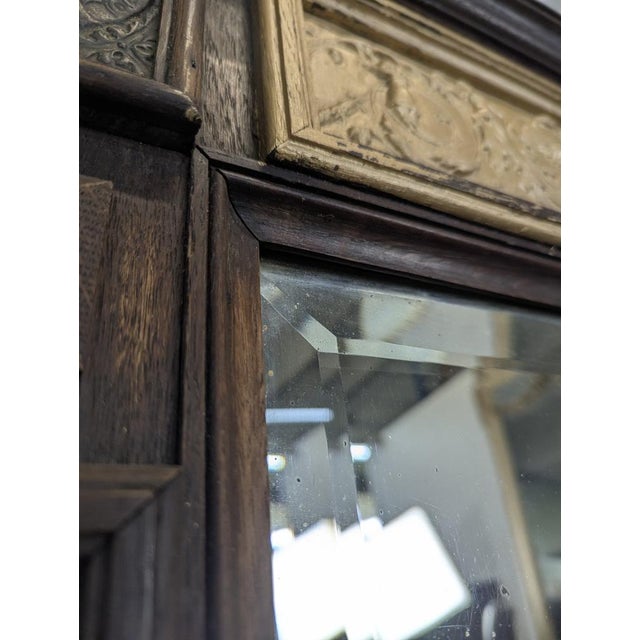 Metal Renaissance Mirror in Wood and Copper For Sale - Image 7 of 10