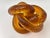 Signed Amber & Cognac Art Glass Infinity Knot Sculpture, Serpentine Texture For Sale - Image 17 of 17