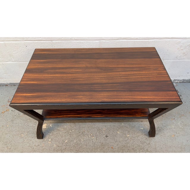 Mid 20th Century Vintage Modern Macassar Ebony Coffee Table With Sculptural Base For Sale - Image 5 of 13