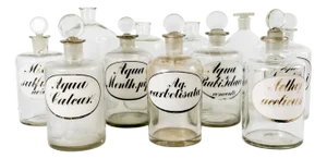 Glass Pharmacy Bottles, Germany, 1920s, Set of 11