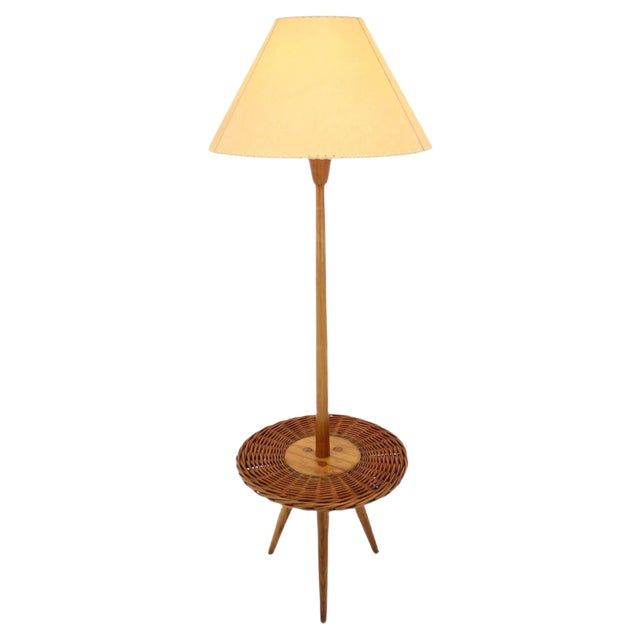 Mid-Century Wooden Floor Lamp by Jan Kalous for Uluv, 1950s For Sale