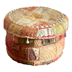 Pouf India Khambadiya Colorful Patchwork Stool - Shells Mirrors Abc Furniture Boho Chic