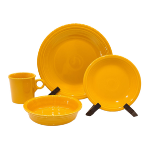 Fiesta Marigold 75th Anniversary Dinnerware Set – Service for 8, Dinner Plates, Salad Plates, Cups & Bowls (2008, Lead-Free, Homer Laughlin)