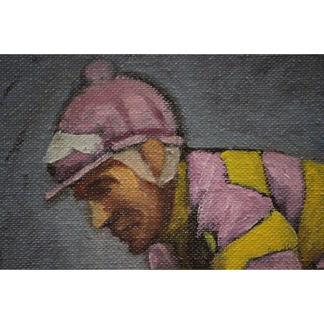 Mid 20th Century Mid 20th Century Jockey Up Painting, Framed For Sale - Image 5 of 5