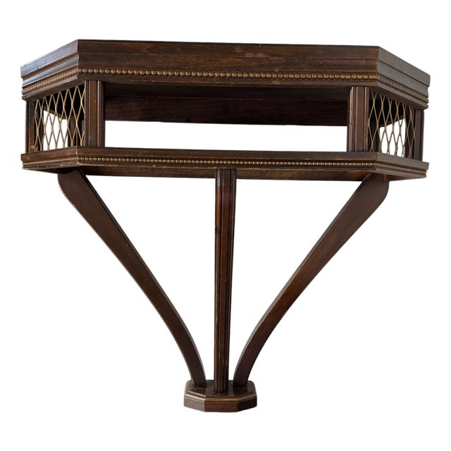 Mid Century Regency Style Large Decorative Brackets Wall Table For Sale