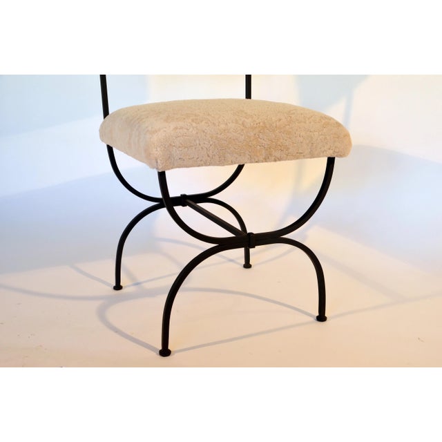 Arcade' Wrought Iron and Shearling Chairs by Design Frères - A Pair For Sale - Image 9 of 11