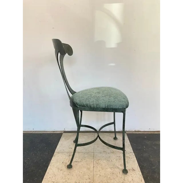 1990s Green Steel Patinated Klismos Chairs - A Pair For Sale - Image 9 of 13