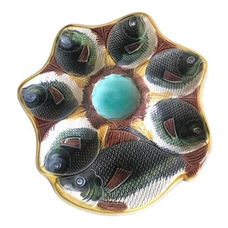 Late 19th Century Majolica Oyster Plate by Adams & Bromley For Sale