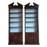 Vintage Pediment Mahogany Etagere - A Pair For Sale