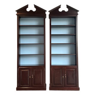 Vintage Pediment Mahogany Etagere - A Pair For Sale