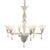 Contemporary Italian 6 Arms White Murano Glass Chandelier For Sale