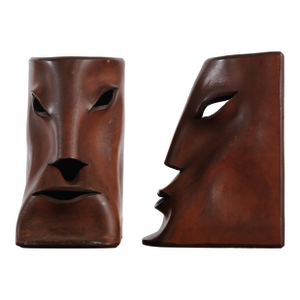 Vintage Italian Leather Bookends