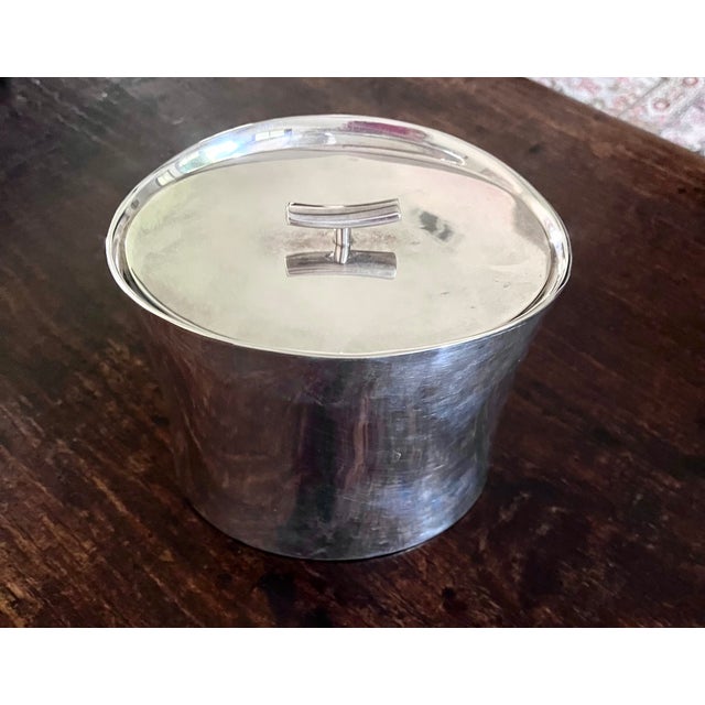 Silver Sambonet Italian Stainless Steel Bamboo Style Ice Bucket For Sale - Image 8 of 14
