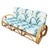 Mid-Century Modern 1950s Restored Mid-Century 3-Strand 3/4 Round Pretzel Arm Rattan Sectional 3-Seat Sofa For Sale - Image 3 of 9