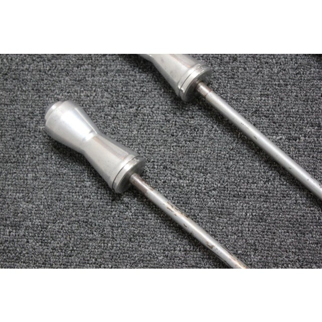 Wood Art Deco Cast Aluminum, Bakelite and Steel Fire Tools For Sale - Image 7 of 12