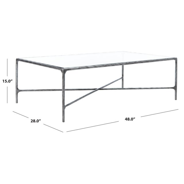 Contemporary Jessa Rectangle Coffee Table - Silver For Sale - Image 3 of 7