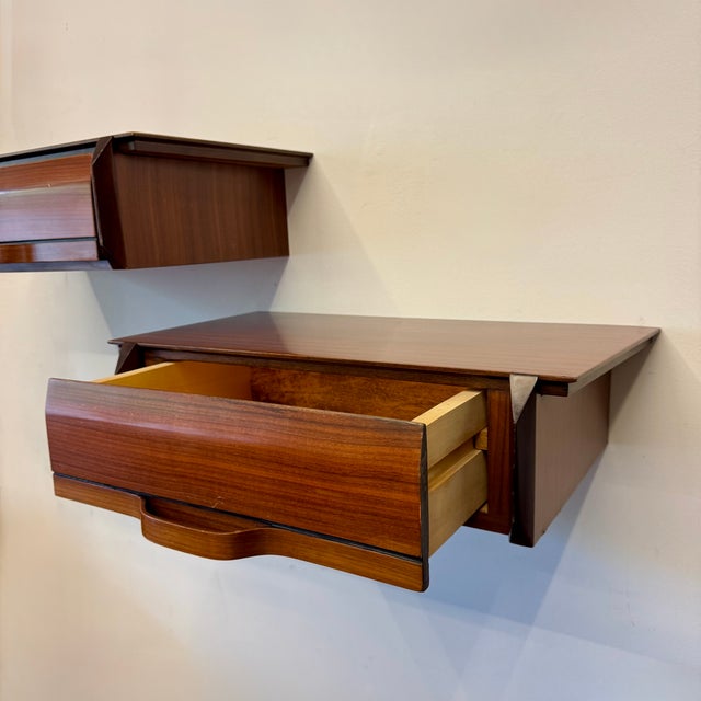 1950s Vintage Wall Mounted Bedside Tables, 1950s, Set of 2 For Sale - Image 5 of 10