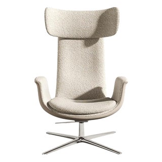 White Odyssey Armchair with Adjustable Headrest & Leather & Fabric Finish by Eugeni Quitllet for BD, 2023 For Sale