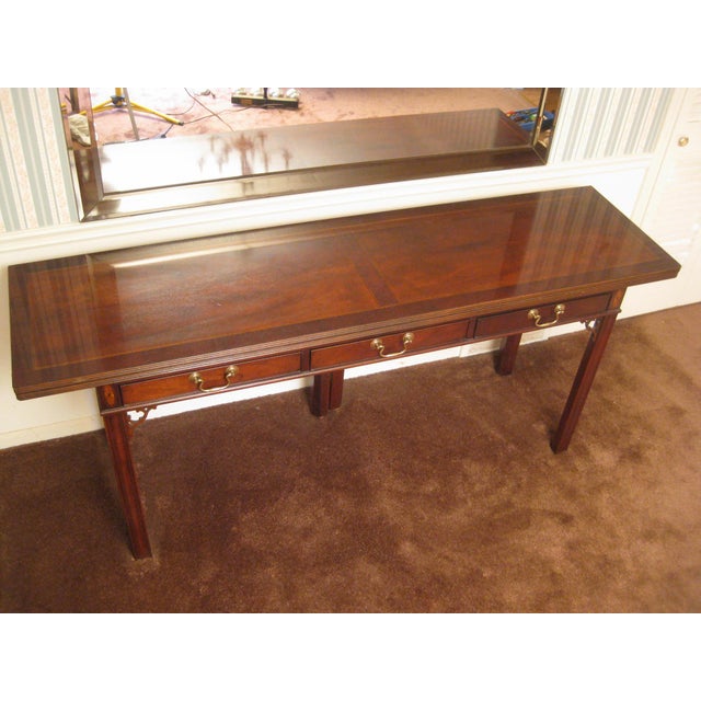 Chippendale Hickory Furniture Co Flip Top Sideboard Buffet Chairish