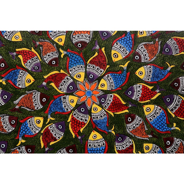 This vibrant original Madhubani painting by Mamta Devi, a National Award-winning artist recognized in 2016, celebrates the...