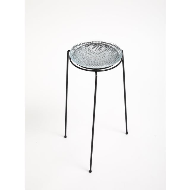 Vintage French Perforated Metal and Glass Table, C. 1950 For Sale - Image 4 of 13
