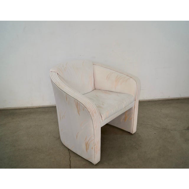Karl Springer 1980’s Art Deco Barrel Back Club Chair For Sale - Image 4 of 12