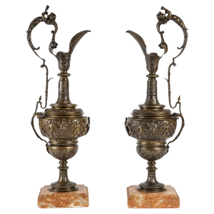 Early 20th Century Empire Bronze Ewers, Set of 2