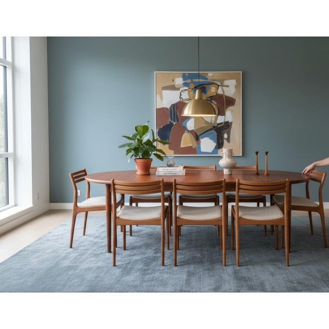 Danish Round Dining Table in Teak with Double Inserts, 1960s For Sale - Image 4 of 18