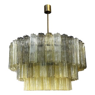 Italian Tronchi Murano Glass Chandelier in Amber and Fumè by Simoeng For Sale