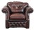 Chesterfield Club Chair in Red Flamed Cowhide Leather For Sale