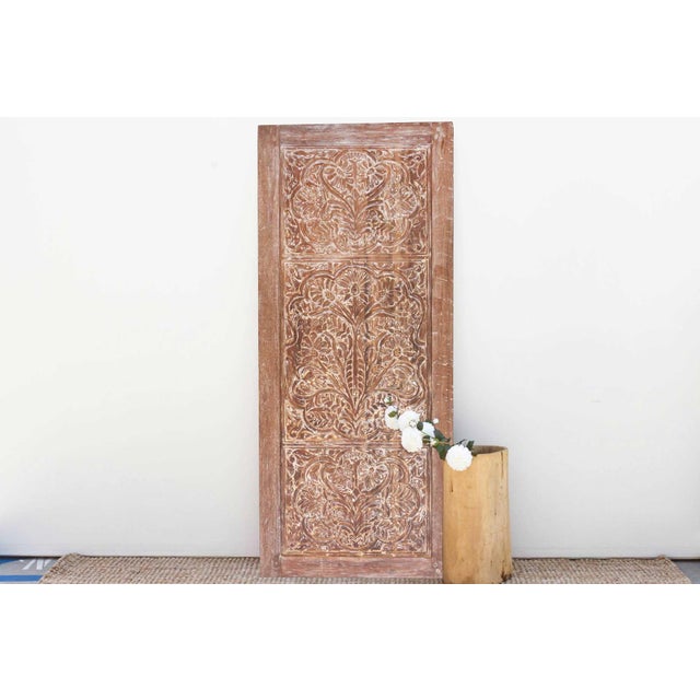 French Aged Whitewash French Colonial Teak Door For Sale - Image 3 of 10
