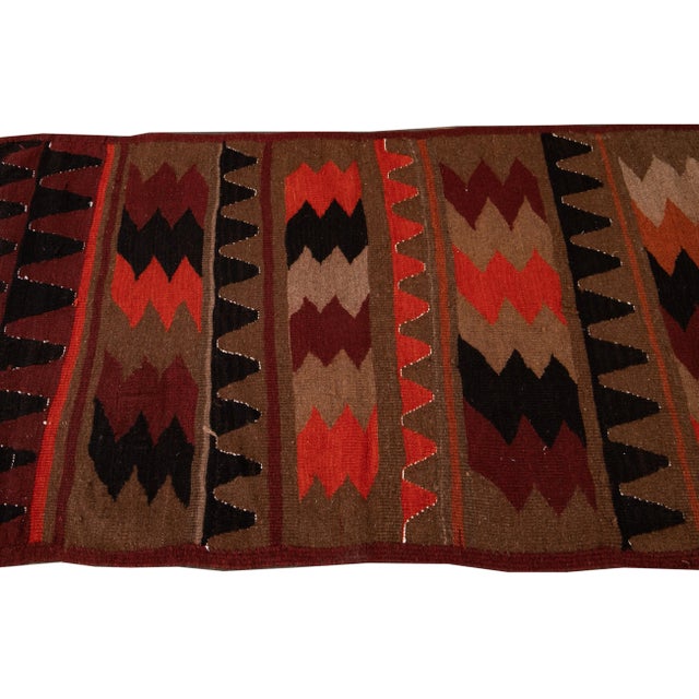 Tan Mid-20th Century Vintage Kilim Runner Rug 3' 6" X 9' 1''. For Sale - Image 8 of 13