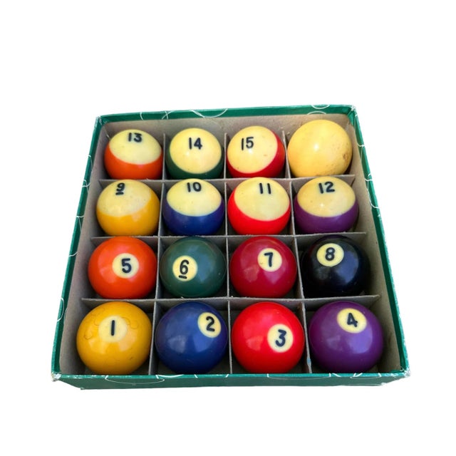 Paper Vintage Billiard Balls Callenelle Belgium- Set of 16 For Sale - Image 7 of 7