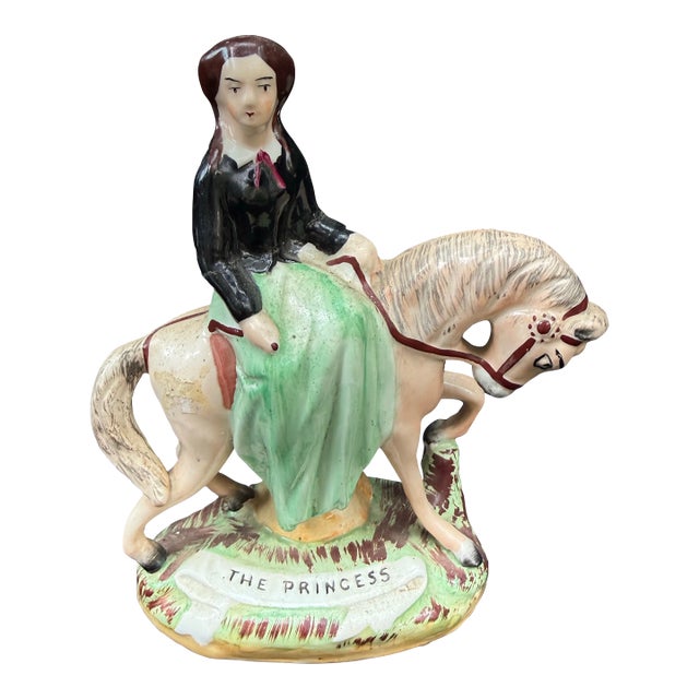 Antique Staffordshire Ware the Princess England 1850 Royal Horse Victoria For Sale