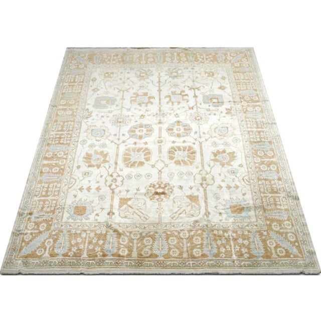 Contemporary Turkish Oushak Rug For Sale In Los Angeles - Image 6 of 7