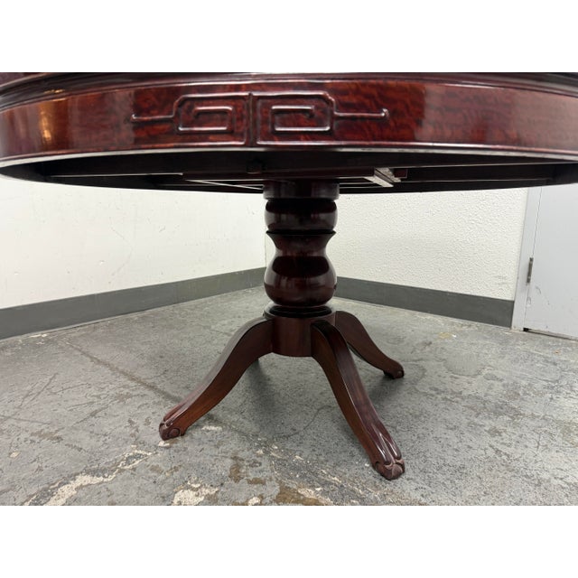 Brown Vintage Asian Rosewood Round Dining Table + Four Chairs, Set For Sale - Image 8 of 12