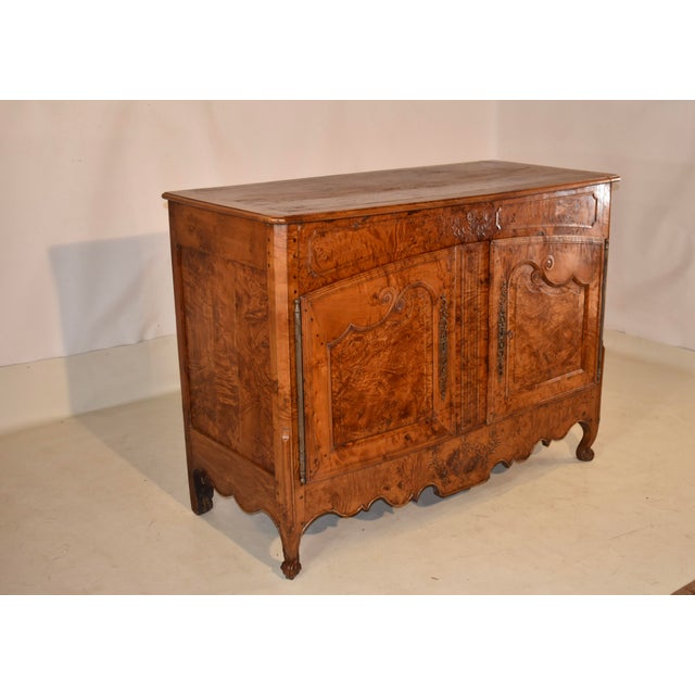 French Country 18th Century Burl Elm Buffet From France For Sale - Image 3 of 13