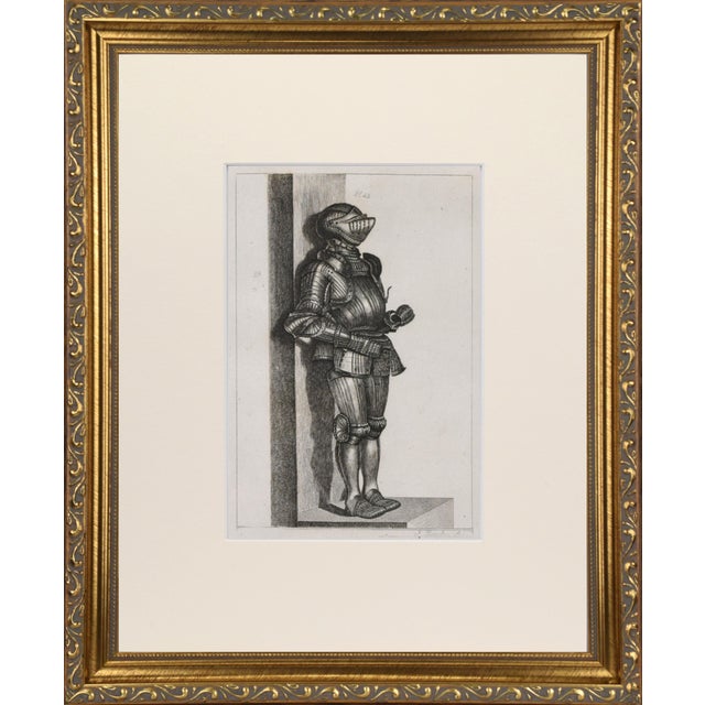 Pair of 19th Century engravings of antique British suits of armour. Copper Plate engraving published 1801, London for...