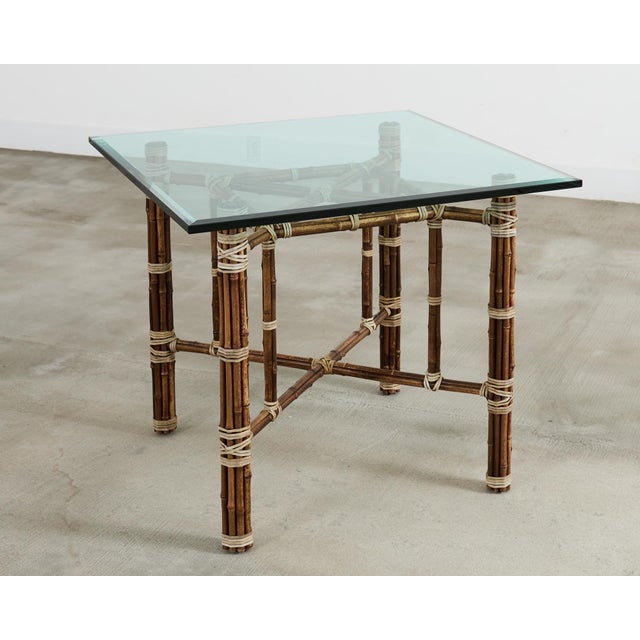 McGuire Organic Modern Bamboo Glass Breakfast Dining Table For Sale In Sacramento - Image 6 of 12