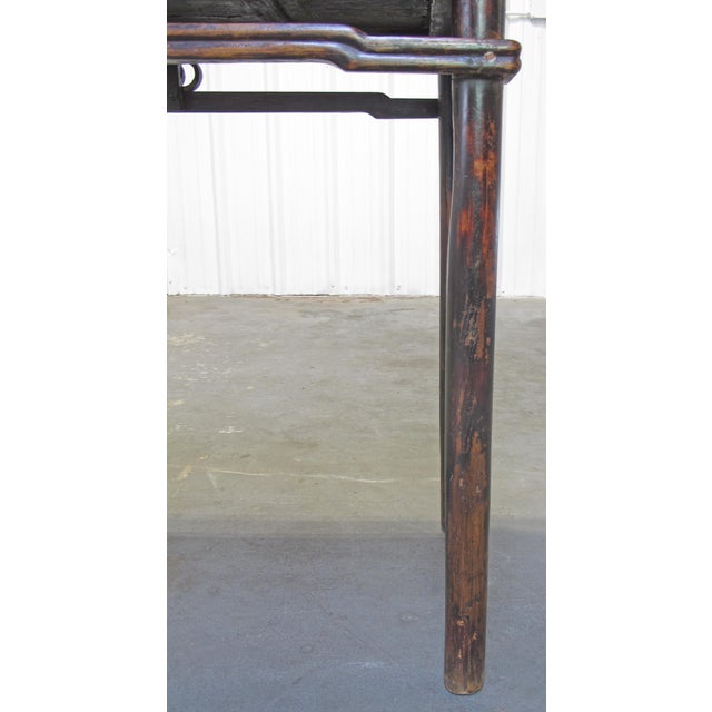 Wood 72" Long Antique Elm Console Table For Sale - Image 7 of 10