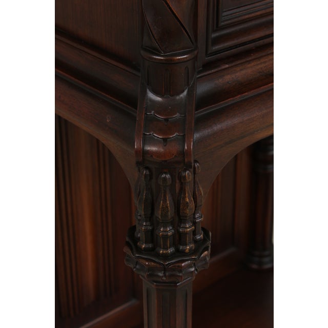 Antique Carved Walnut Baroque Style Liquor Cabinet For Sale - Image 11 of 14